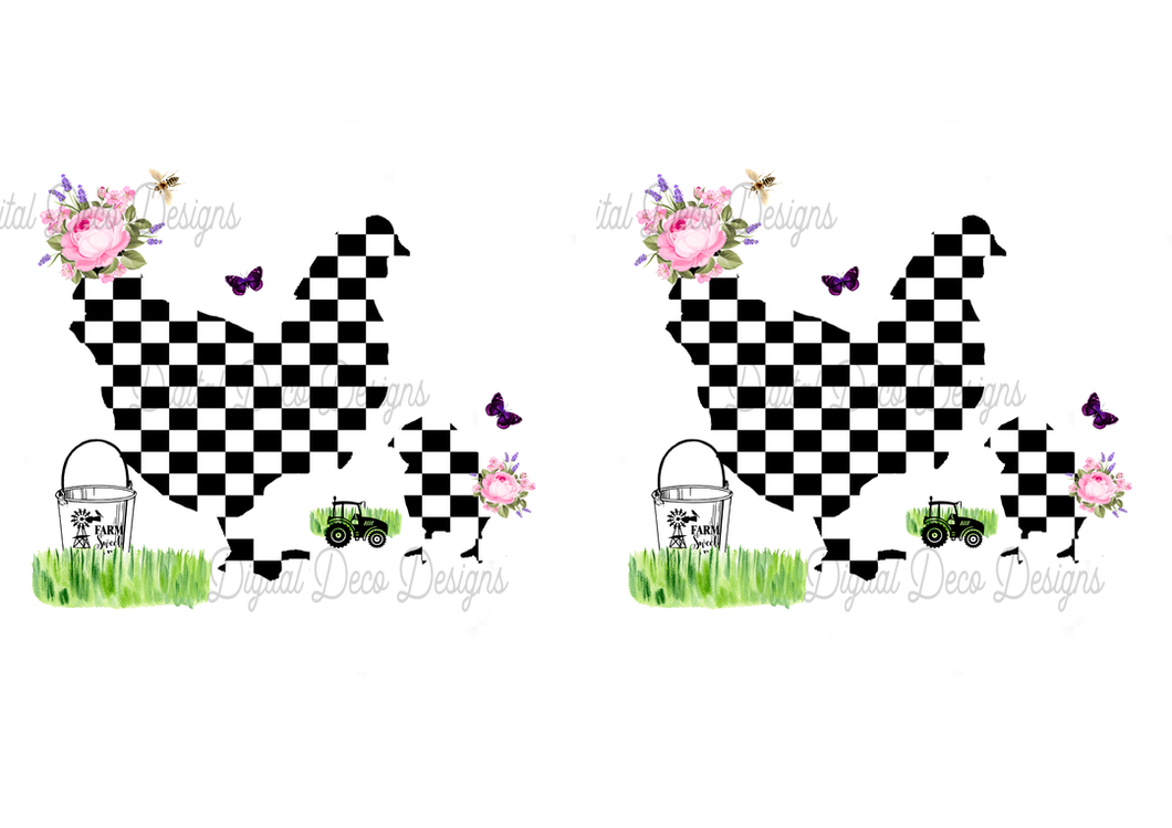 Checked Chickens (#A079)