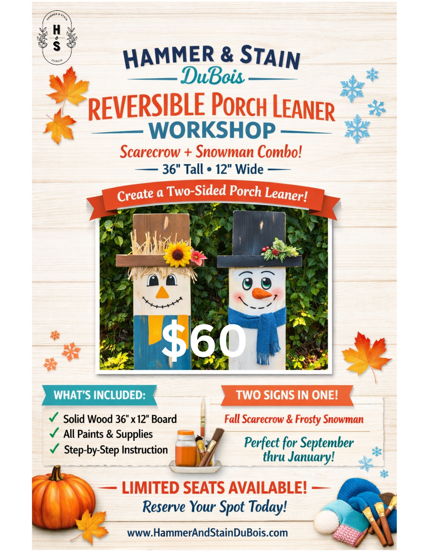 2026-09-24 6 PM Reversible Scarecrow/Snowman (The Avenue West)