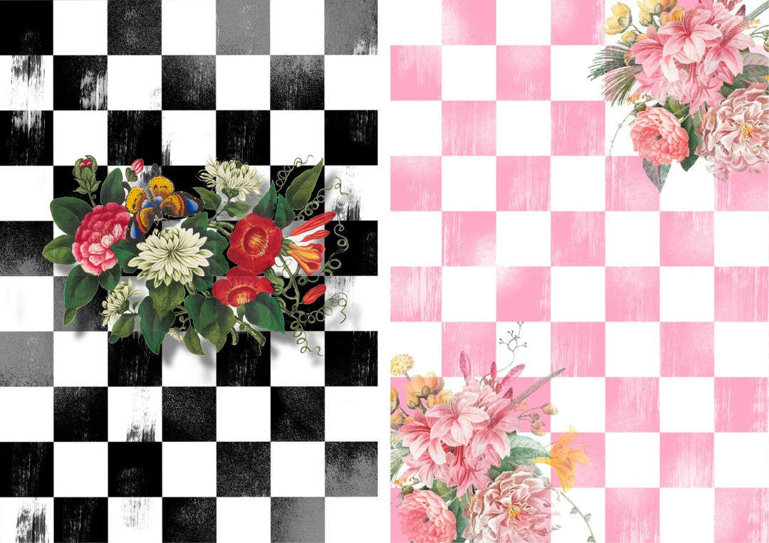 Botanicals Black and Pink Combo (#A053) (Exclusive Members Design)