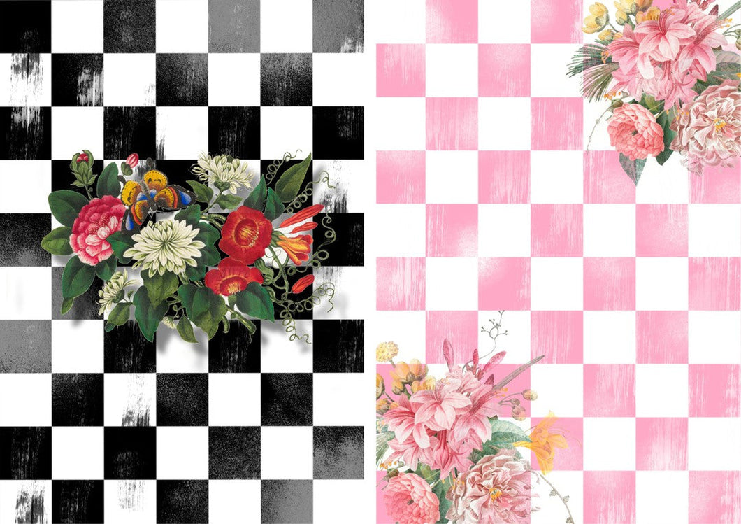 Botanicals Black and Pink Combo (#A053) (Exclusive Members Design)