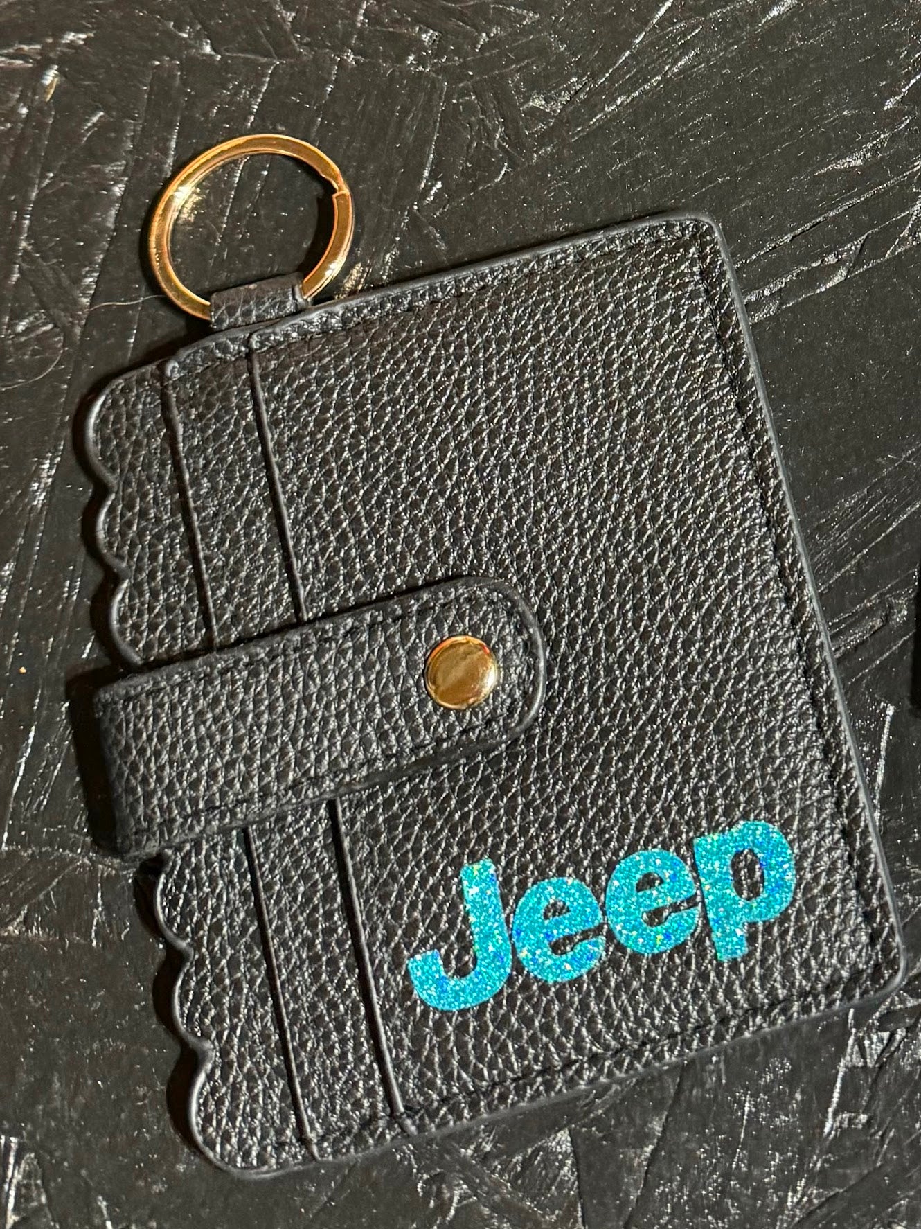 Leather Wristlet Wallet with Key Chain and Tassel