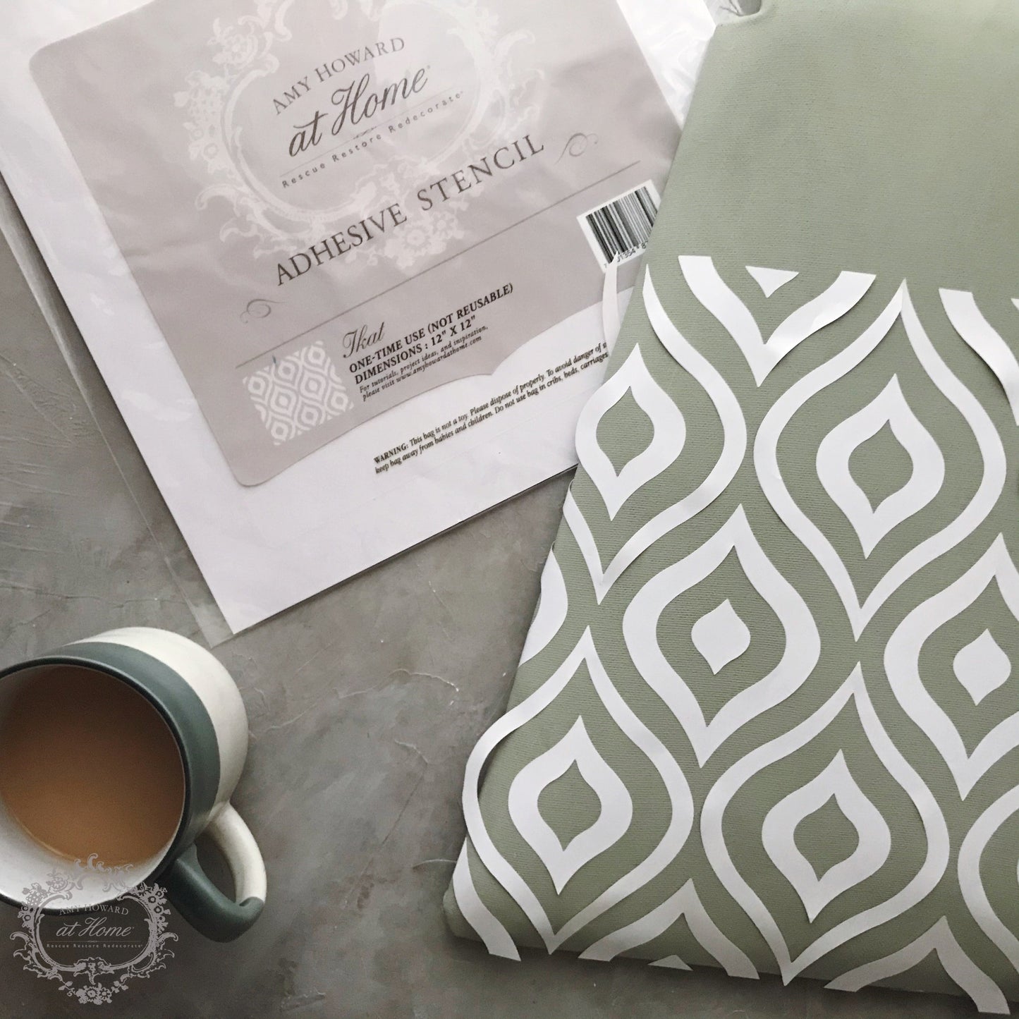 Ikat - Furniture Stencil 12x12 one time use