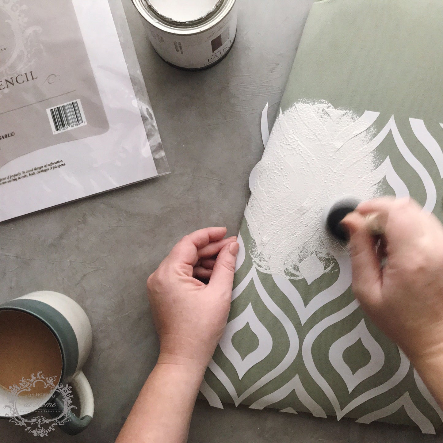 Ikat - Furniture Stencil 12x12 one time use