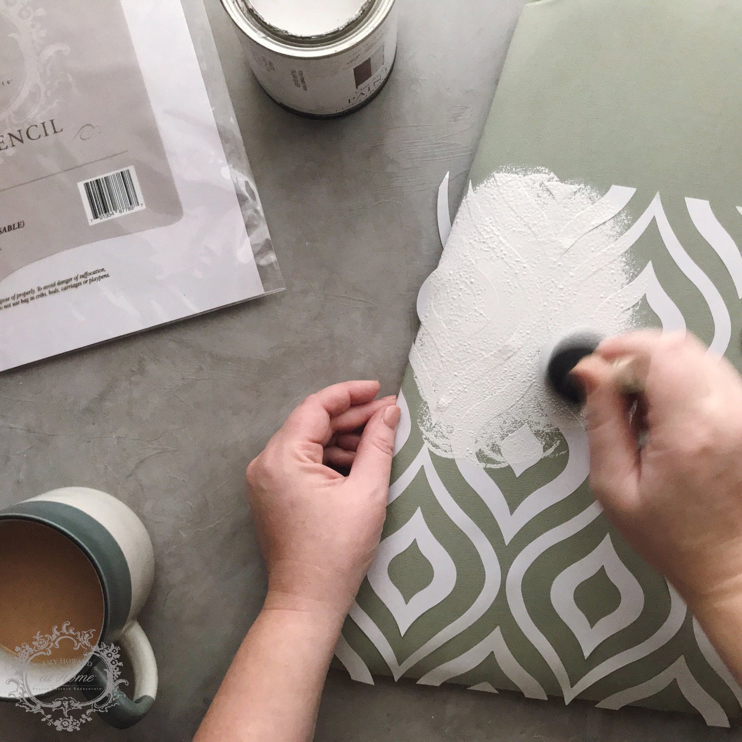 IKAT - Furniture Stencil 18x18 one time use