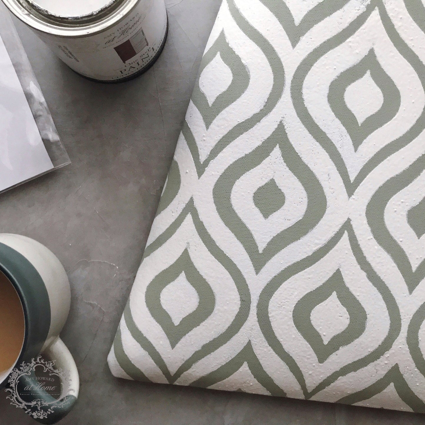 IKAT - Furniture Stencil 18x18 one time use