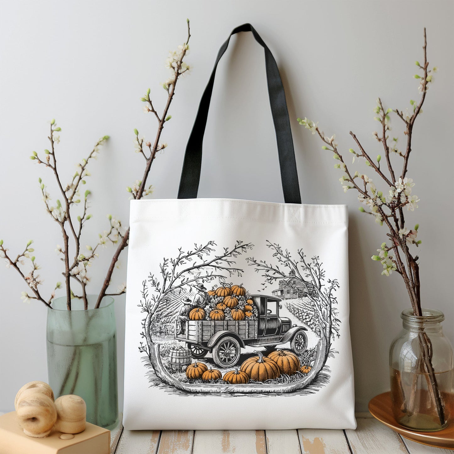 Pumpkin Truck Scene - Mesh Stencil 12x12
