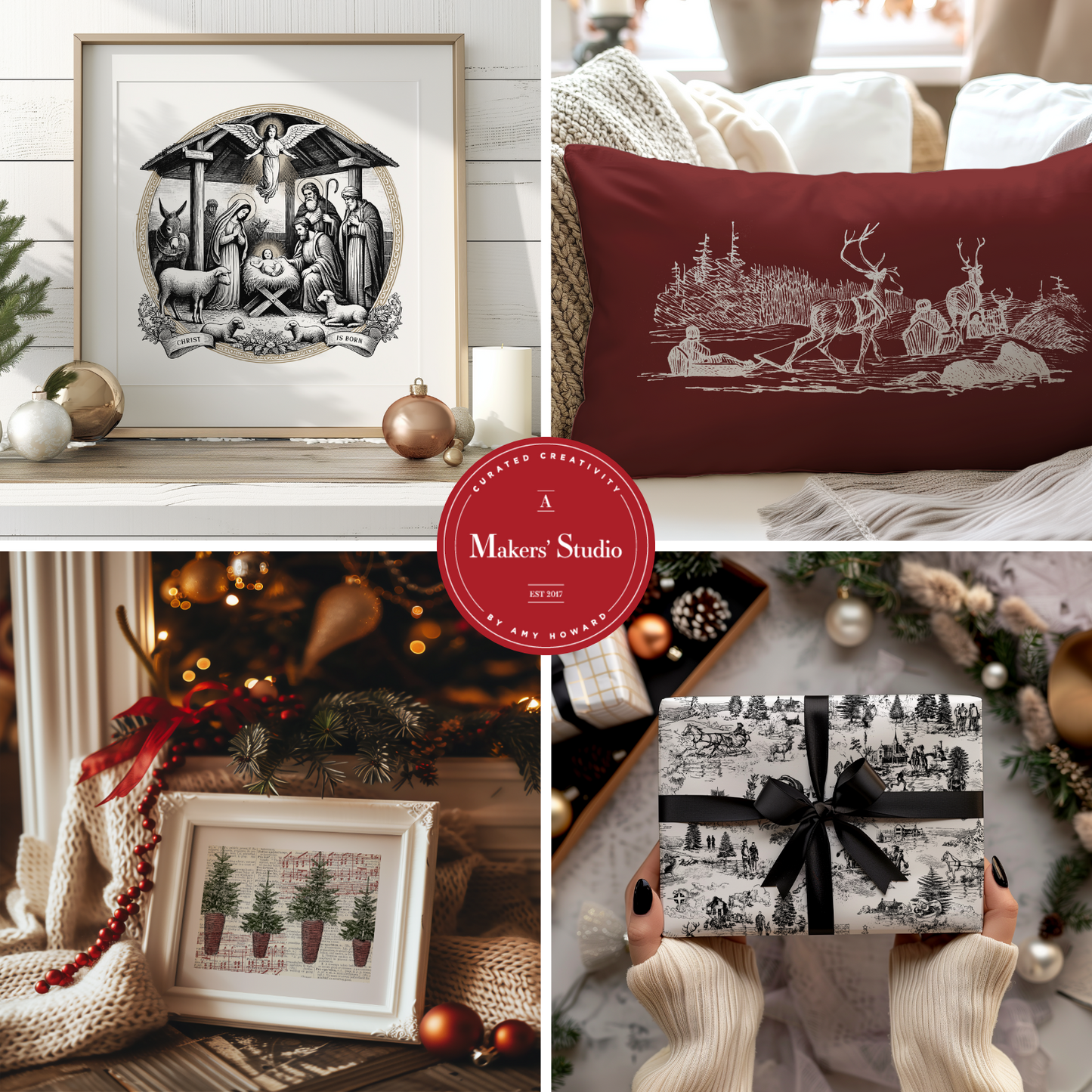 Vintage Christmas Mesh Stencil Bundle 2024 (Set of 4)