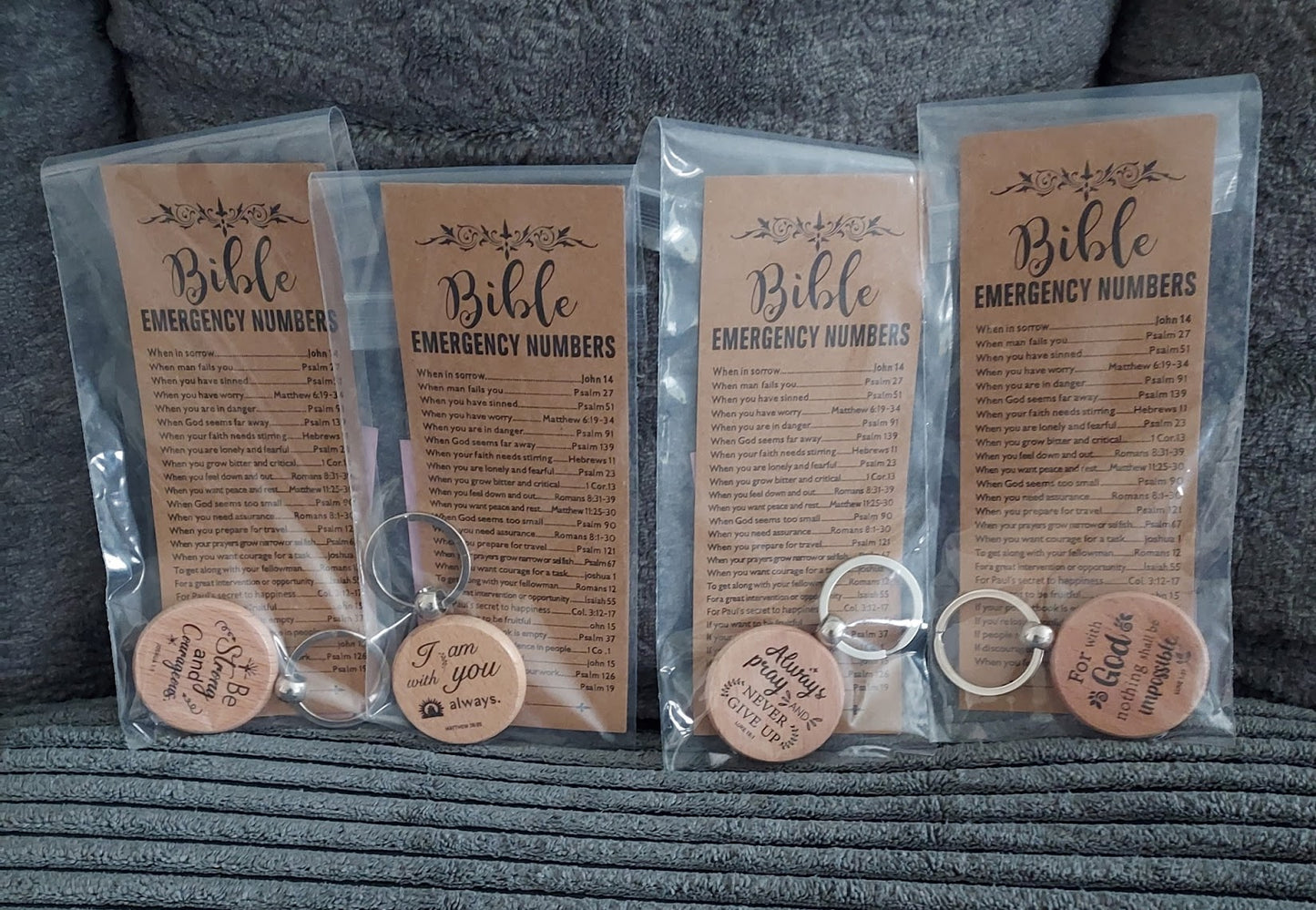 bible emergency card keychain