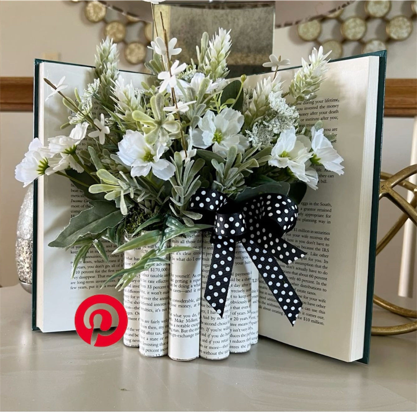 Book Page Flower Vase